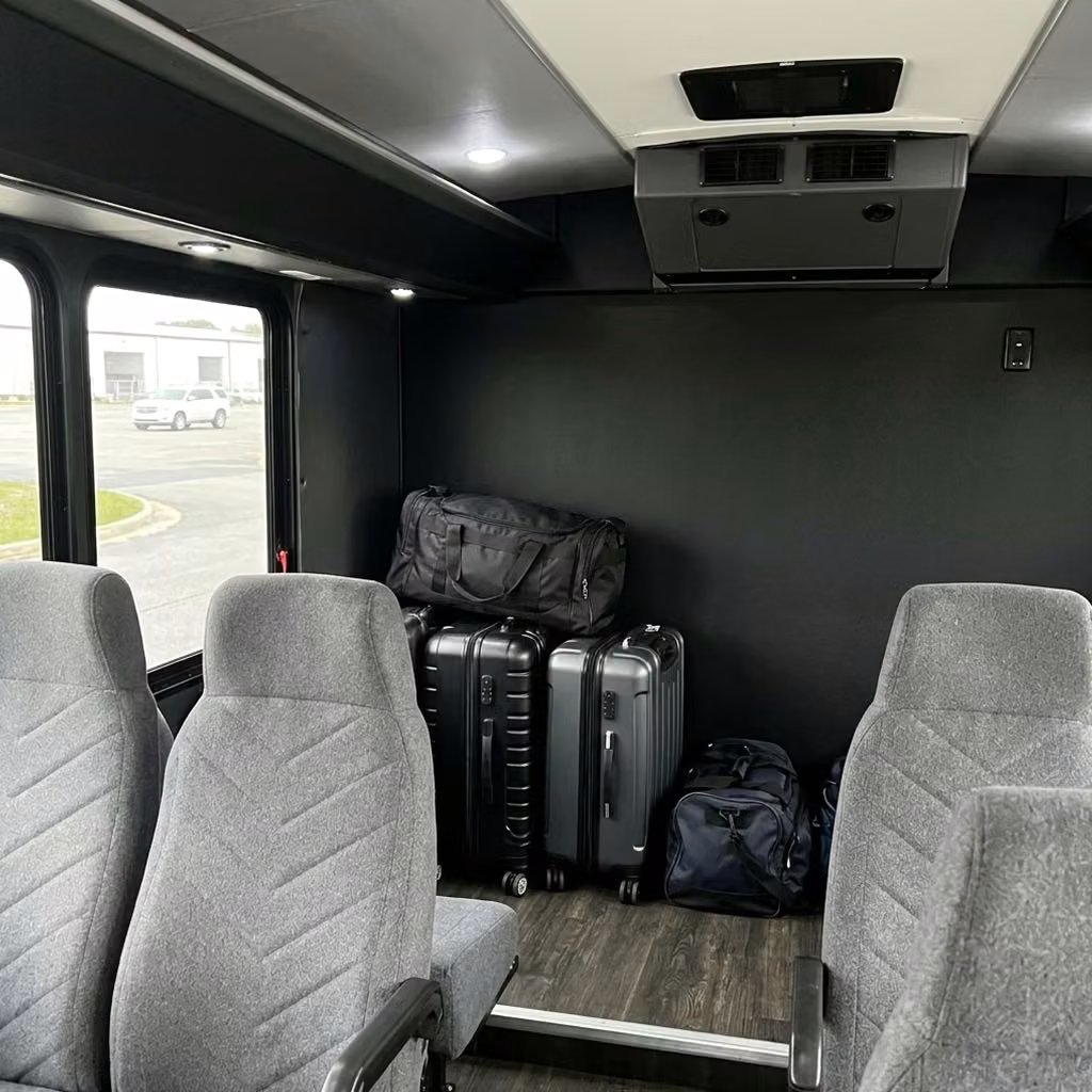 sherwood 15 passenger minibus luggage area