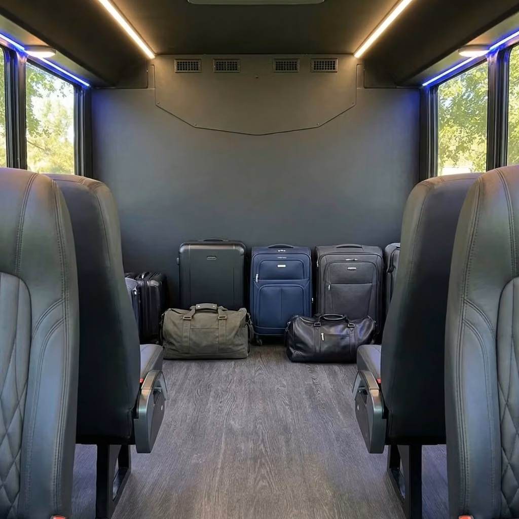 sherwood 20 passenger minibus luggage area