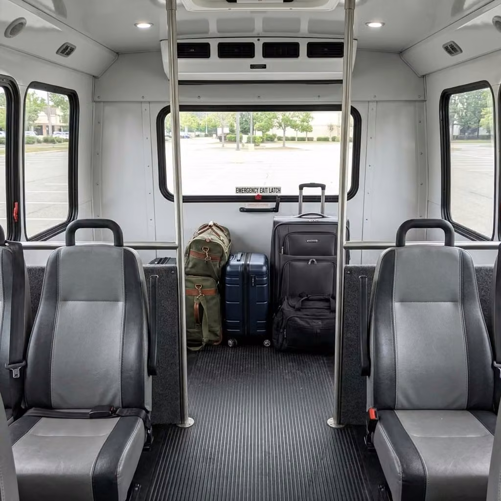 sherwood 28 passenger minibus luggage area