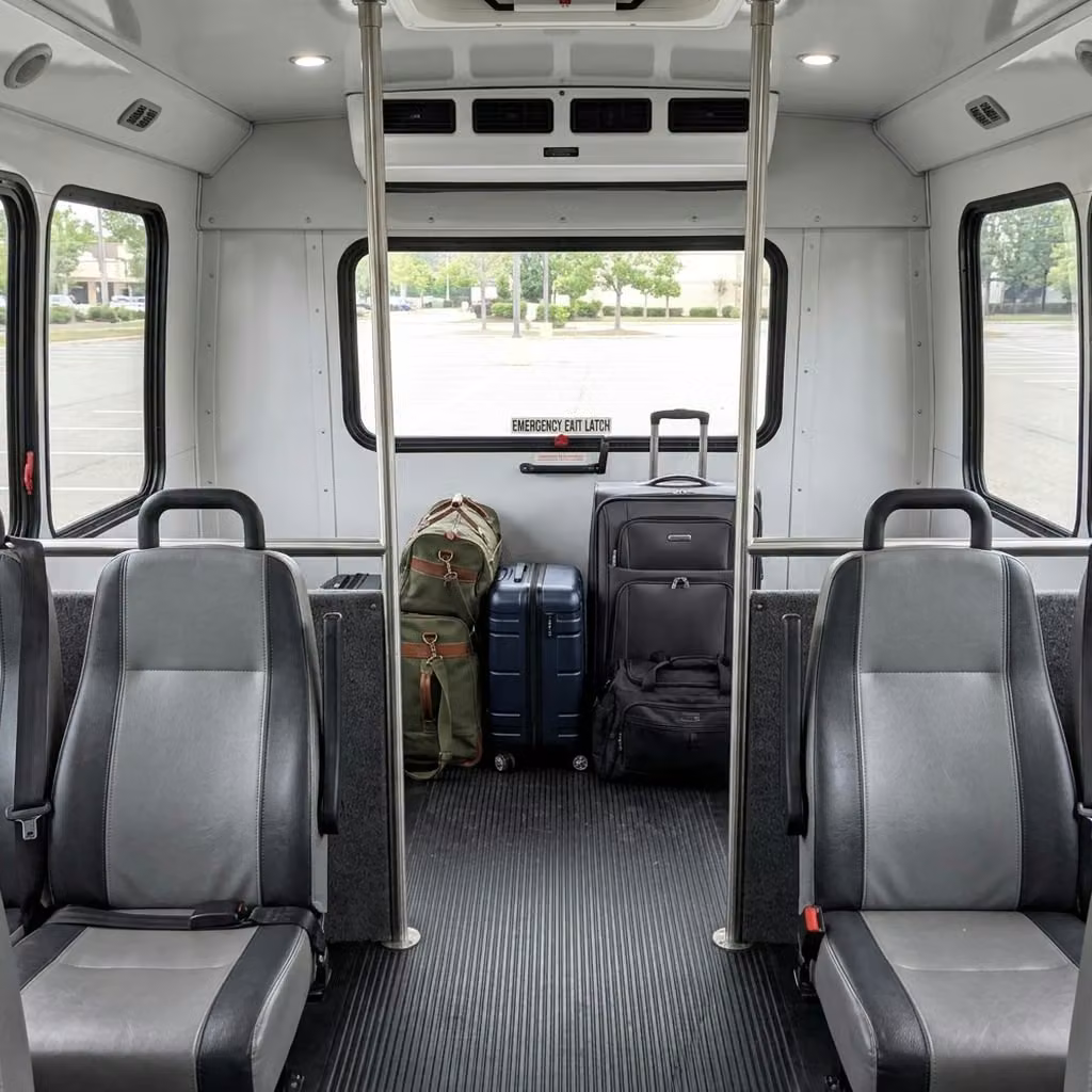 sherwood 30 passenger minibus luggage area