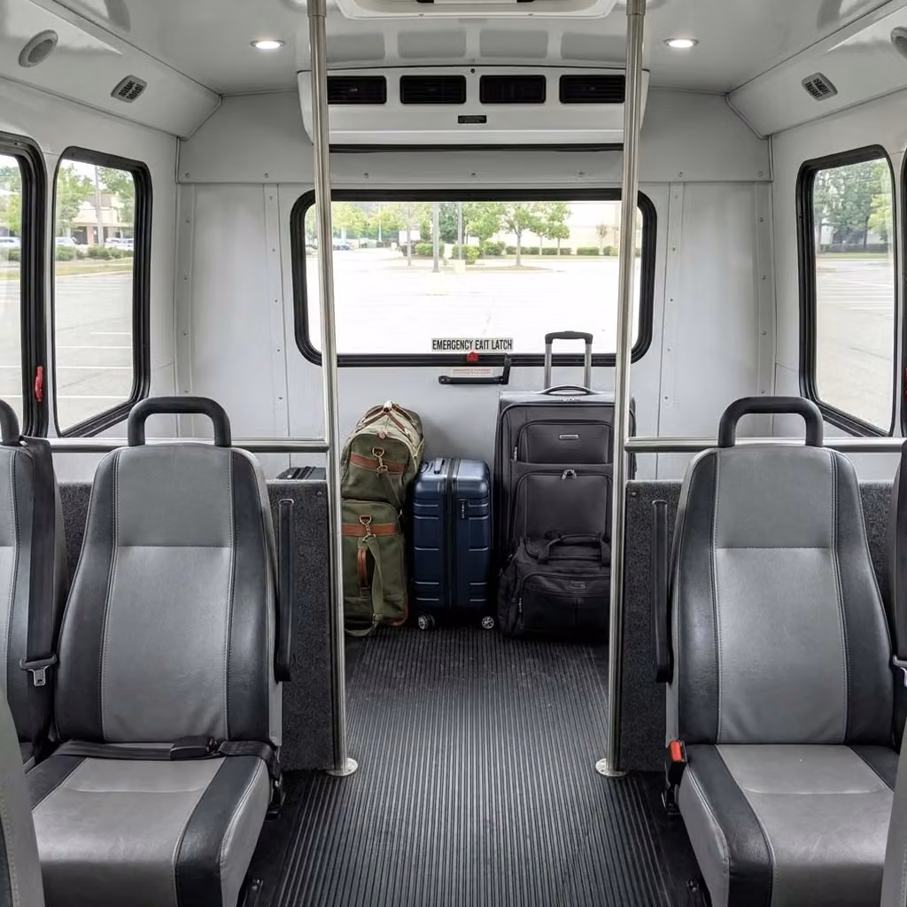 sherwood 35 passenger minibus luggage area