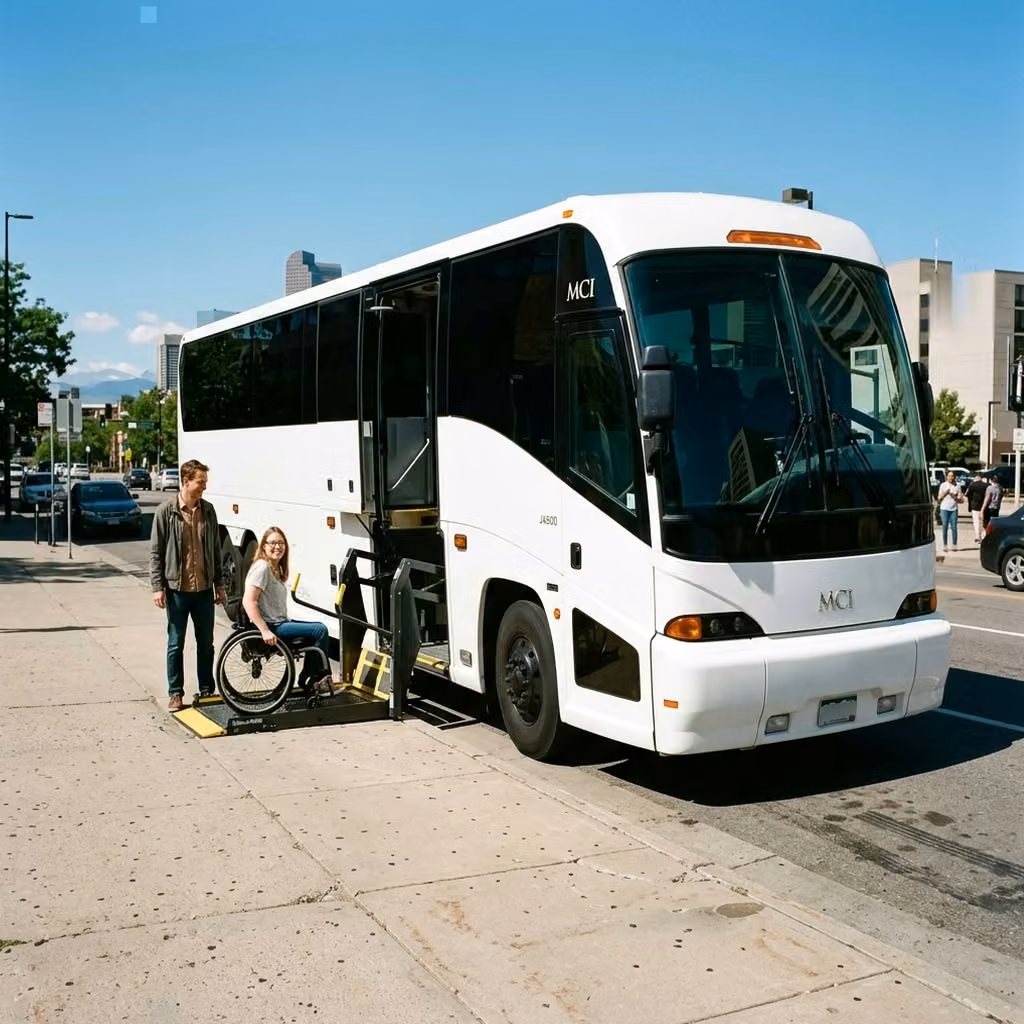 sherwood 56 passenger charter bus wheelchair lift