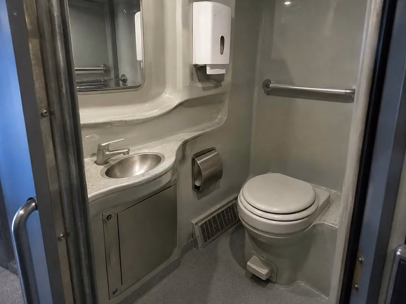 sherwood charter bus onboard restroom