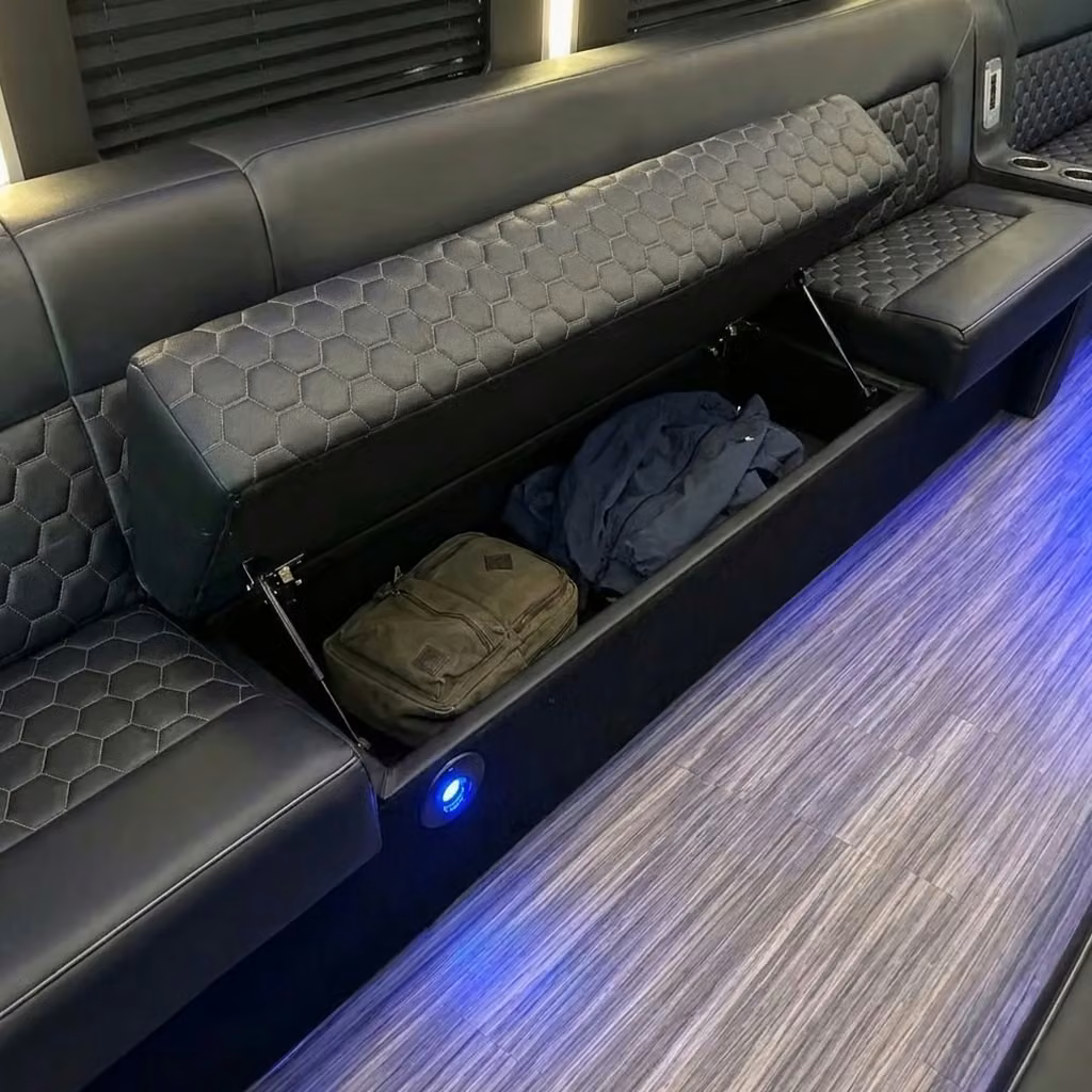 sherwood party bus under seat storage